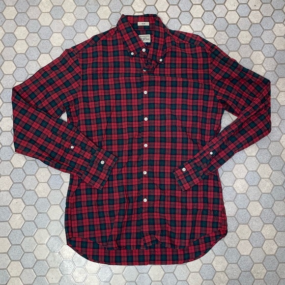 J.Crew Slim Fit Red Plaid Shirt - Size Medium - Picture 1 of 7